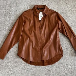 Zara leather shirt